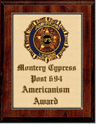 The American Legion - Post 694,
Americanism Award